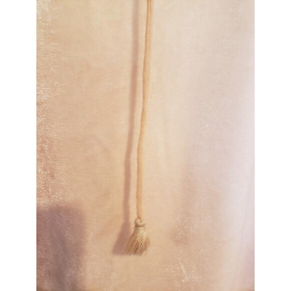 Free People Womens Terese Velvet Crop Top Small Pink Smocked Tie Neck Oversized - Picture 16 of 16